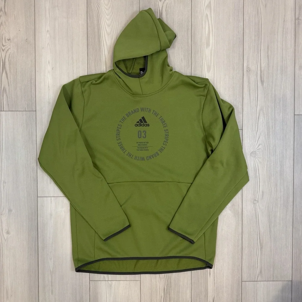 Adidas Tech Olive Team Issue Badge Of Sport Mens Athletic Hoodie Large EI8382